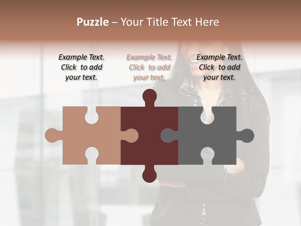 Girl Near The Office PowerPoint Template