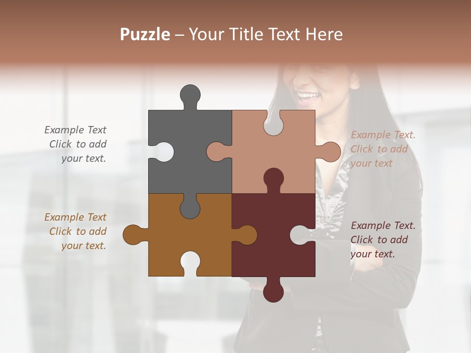 Girl Near The Office PowerPoint Template