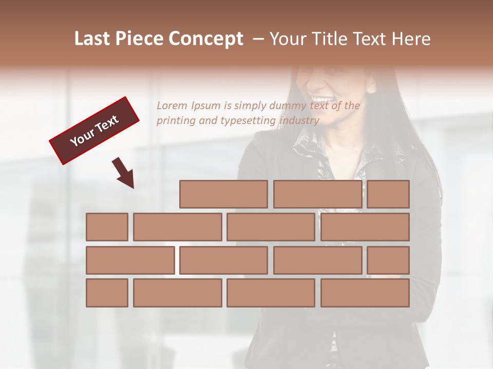 Girl Near The Office PowerPoint Template