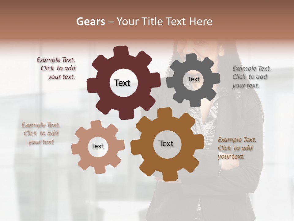 Girl Near The Office PowerPoint Template