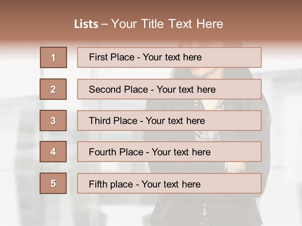 Girl Near The Office PowerPoint Template