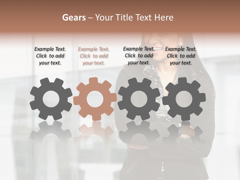 Girl Near The Office PowerPoint Template