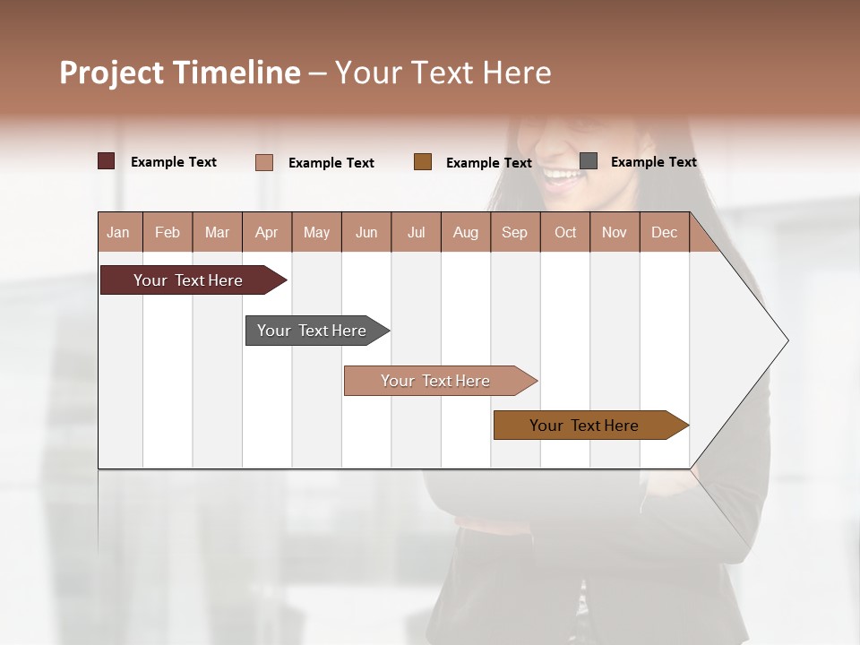 Girl Near The Office PowerPoint Template