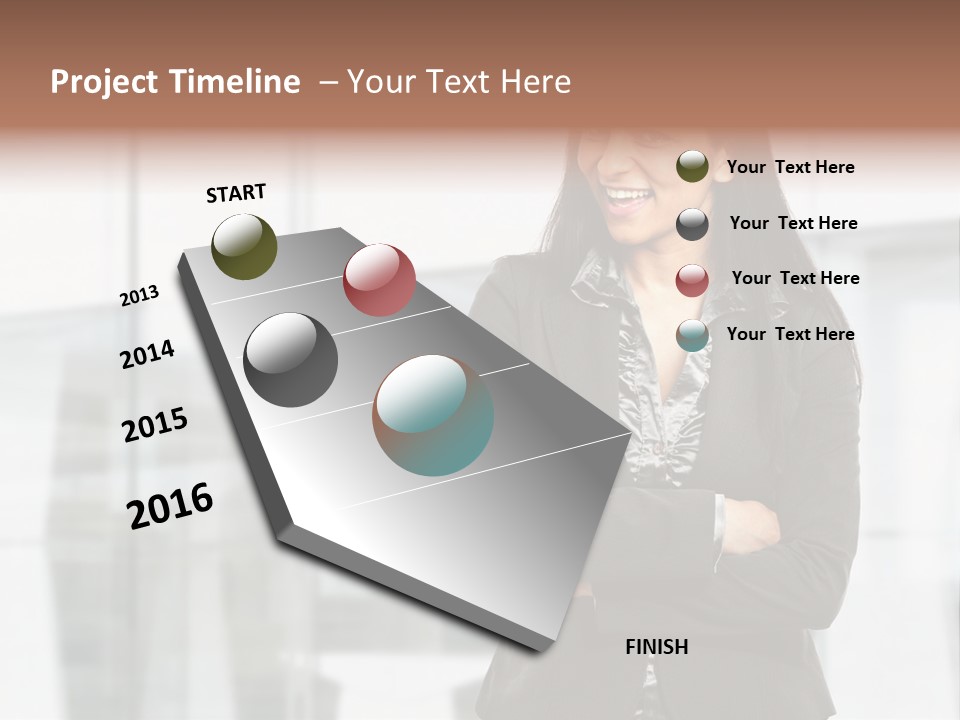 Girl Near The Office PowerPoint Template