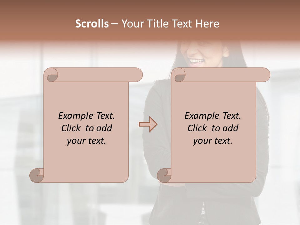Girl Near The Office PowerPoint Template