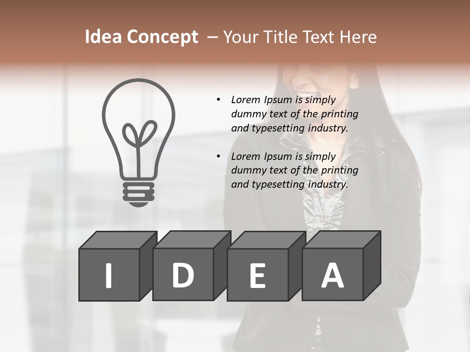 Girl Near The Office PowerPoint Template