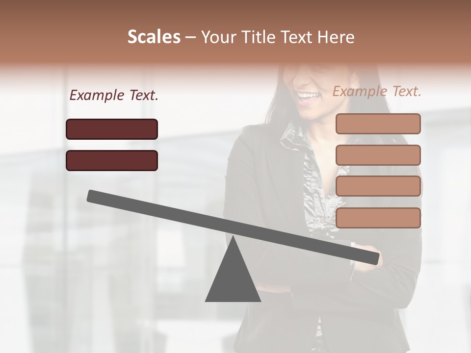 Girl Near The Office PowerPoint Template