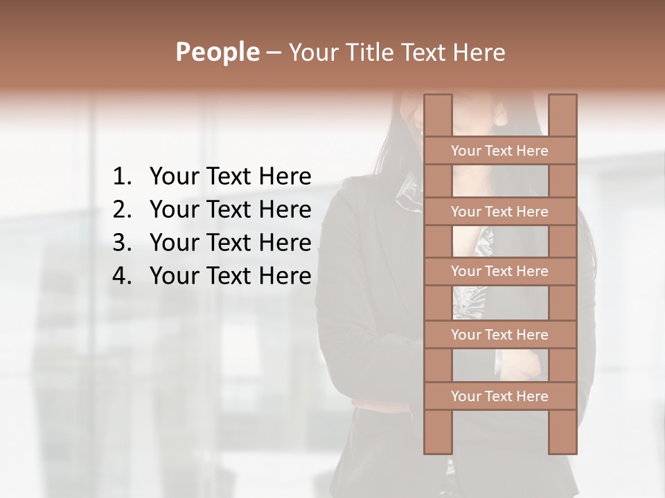 Girl Near The Office PowerPoint Template