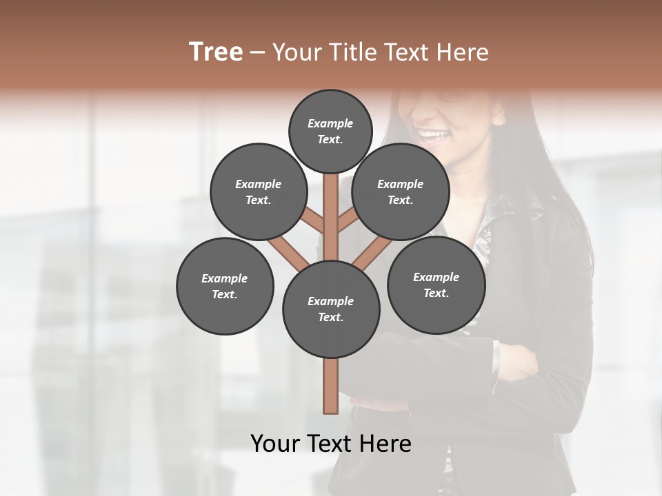 Girl Near The Office PowerPoint Template