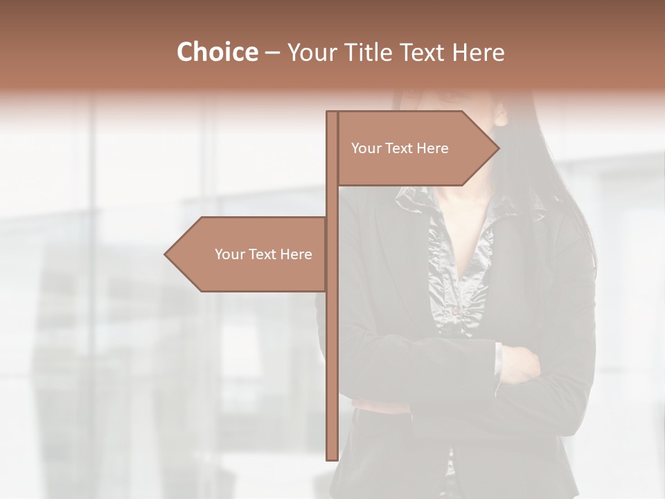 Girl Near The Office PowerPoint Template