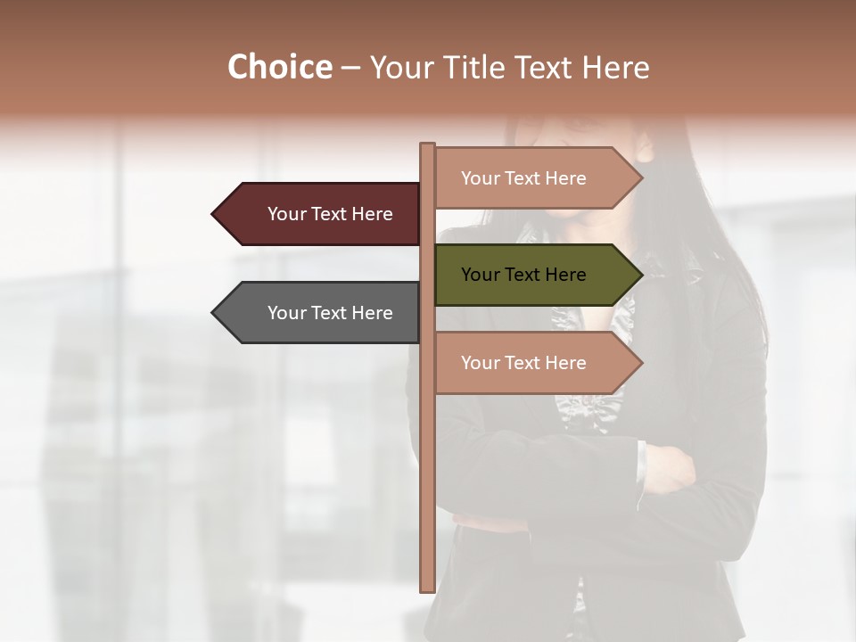 Girl Near The Office PowerPoint Template