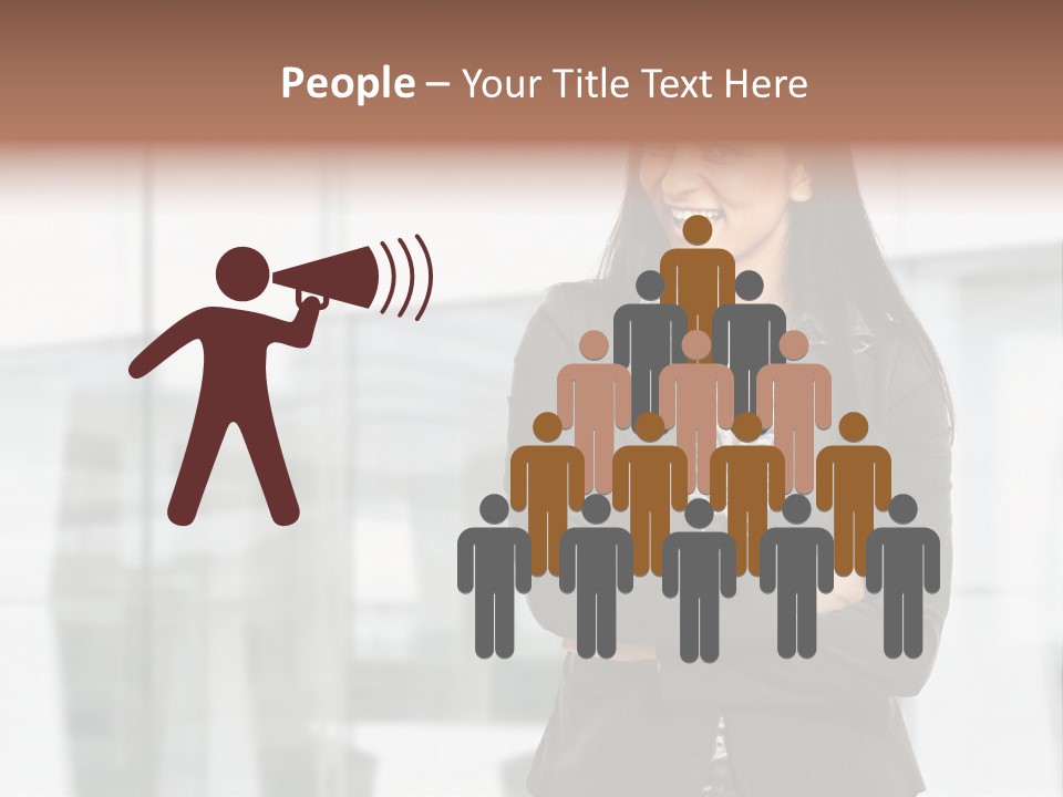 Girl Near The Office PowerPoint Template