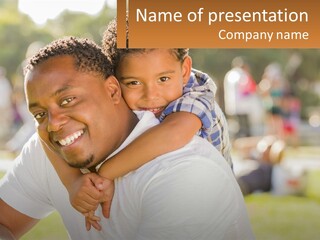 Dad With Baby PowerPoint Template