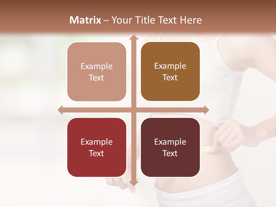 Girl Measures Her Waist PowerPoint Template