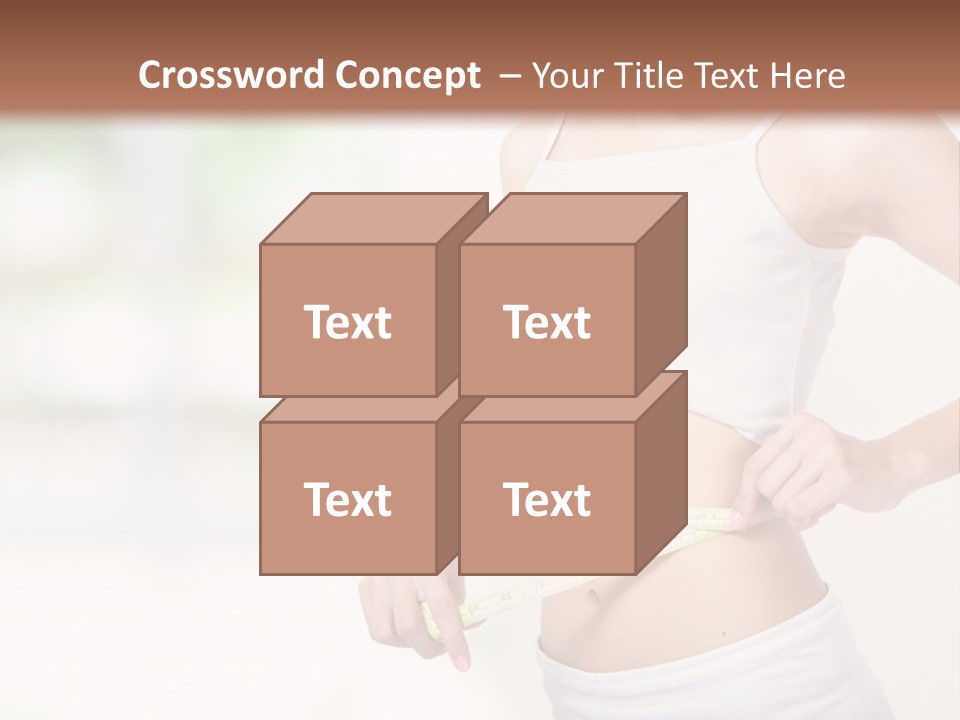 Girl Measures Her Waist PowerPoint Template