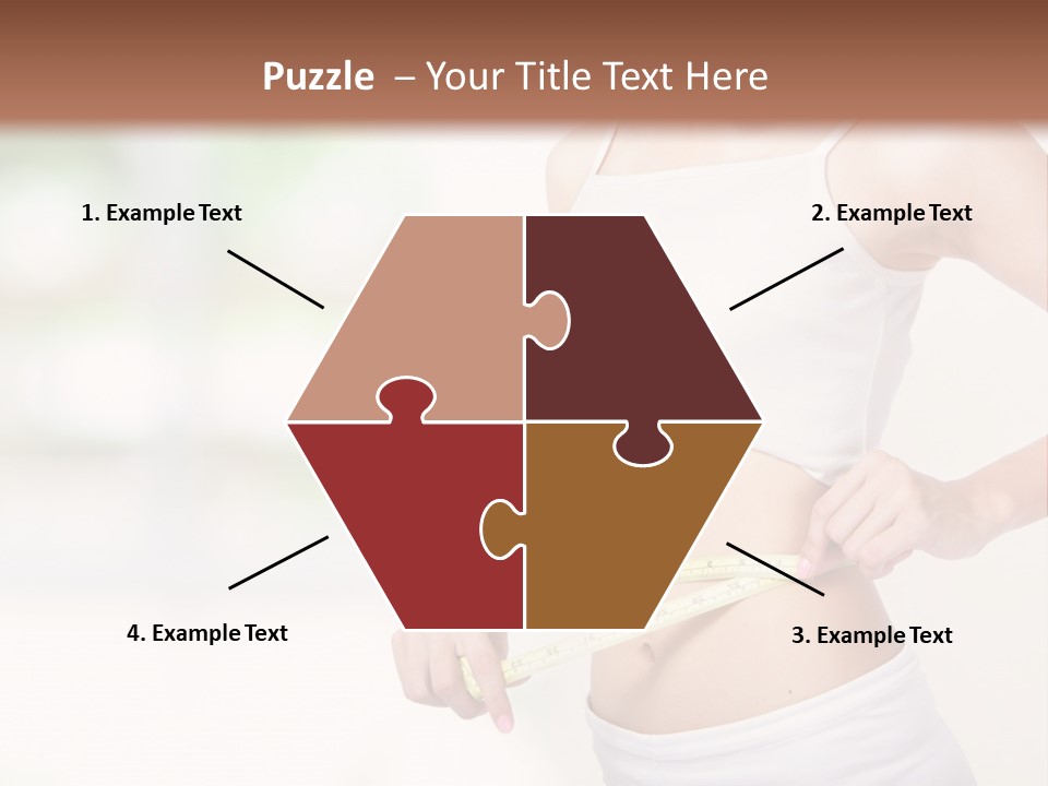 Girl Measures Her Waist PowerPoint Template