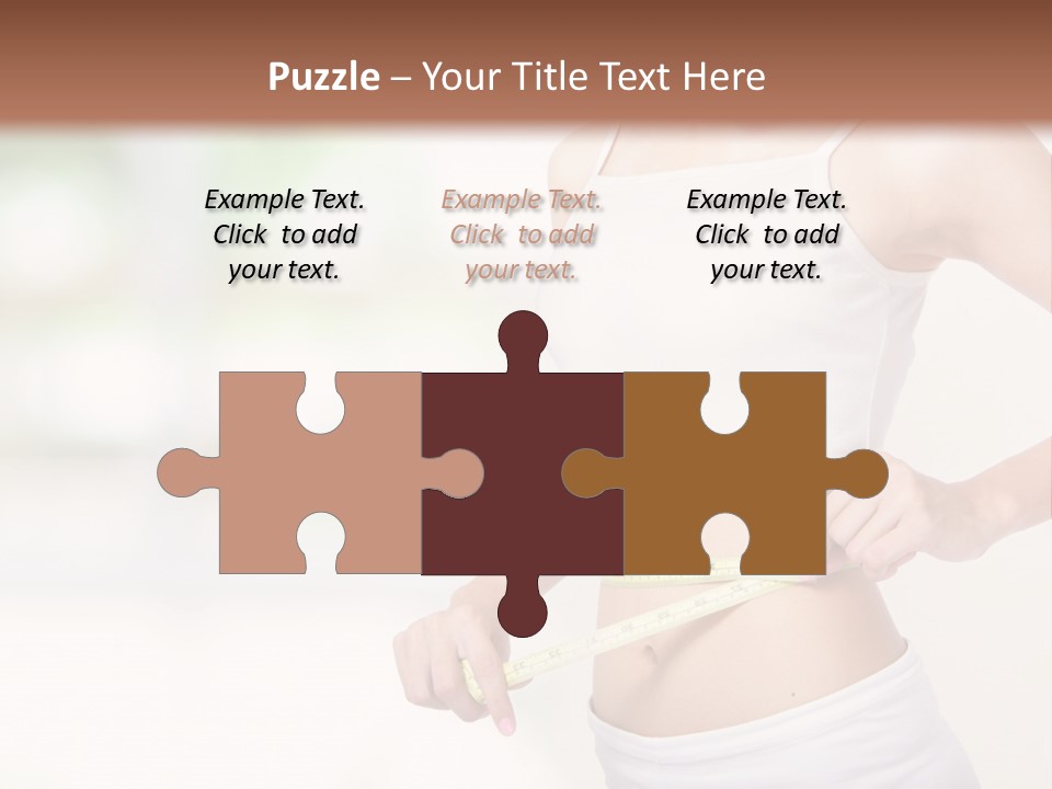 Girl Measures Her Waist PowerPoint Template