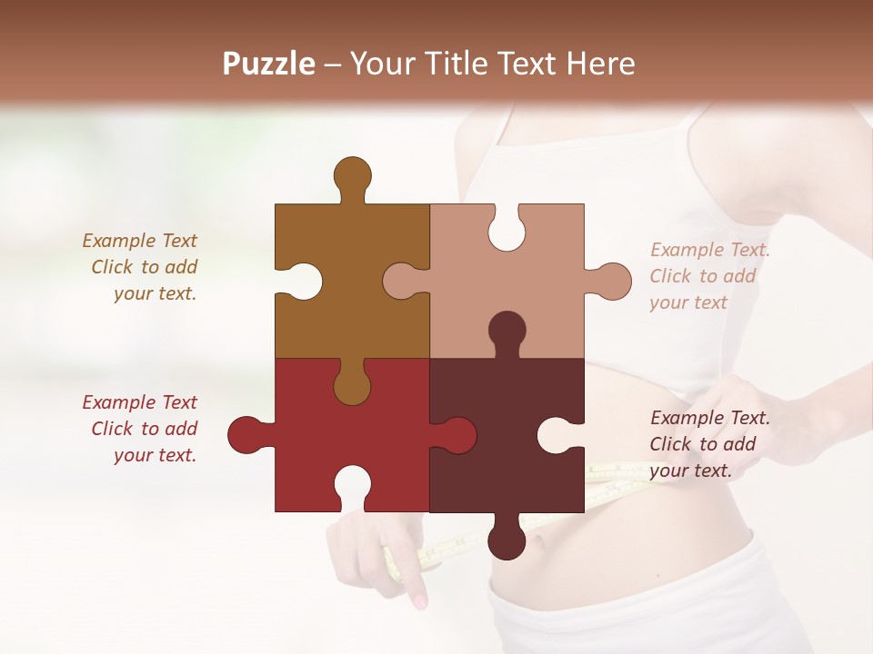 Girl Measures Her Waist PowerPoint Template