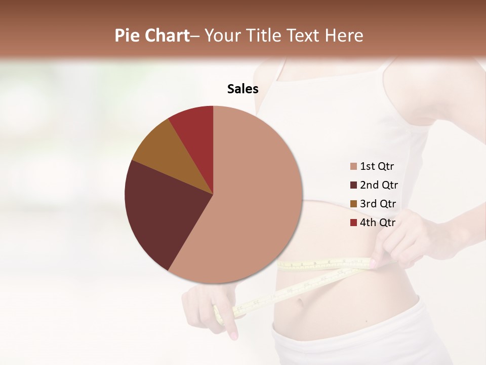 Girl Measures Her Waist PowerPoint Template