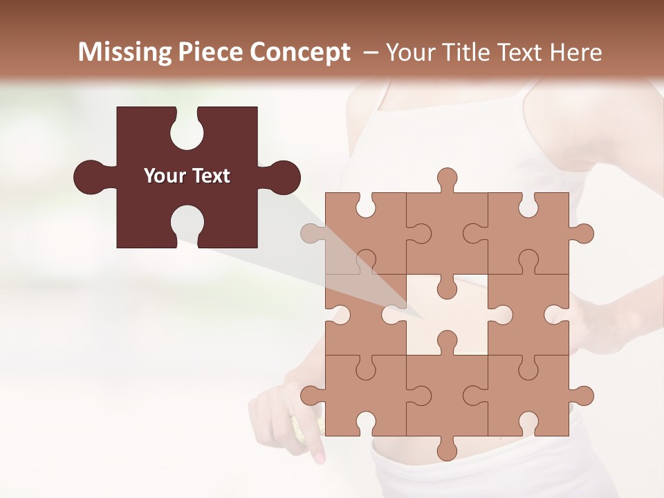 Girl Measures Her Waist PowerPoint Template