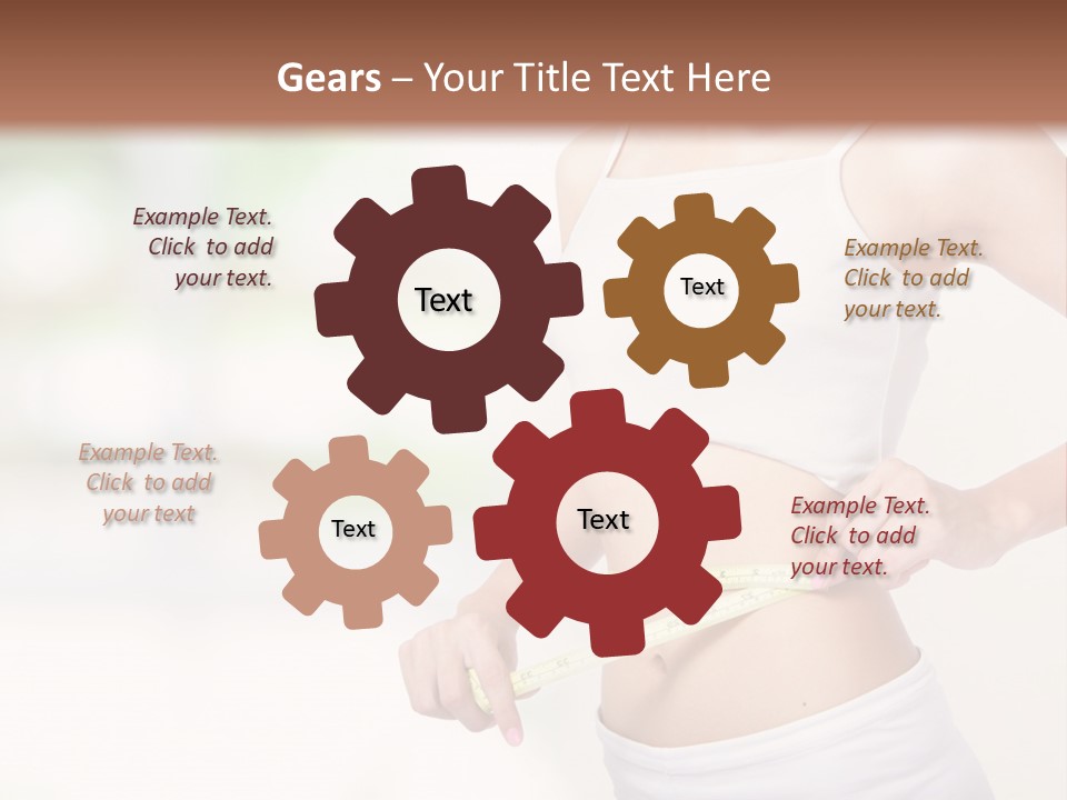 Girl Measures Her Waist PowerPoint Template