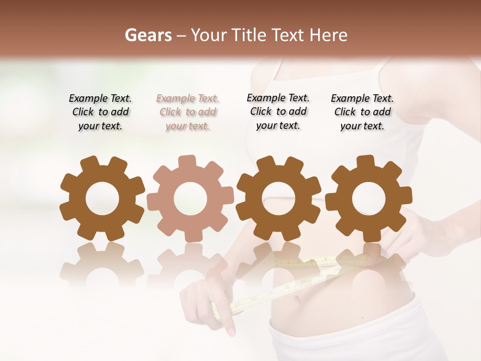 Girl Measures Her Waist PowerPoint Template