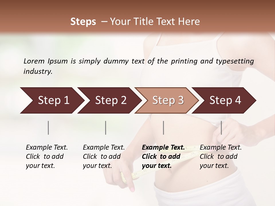 Girl Measures Her Waist PowerPoint Template