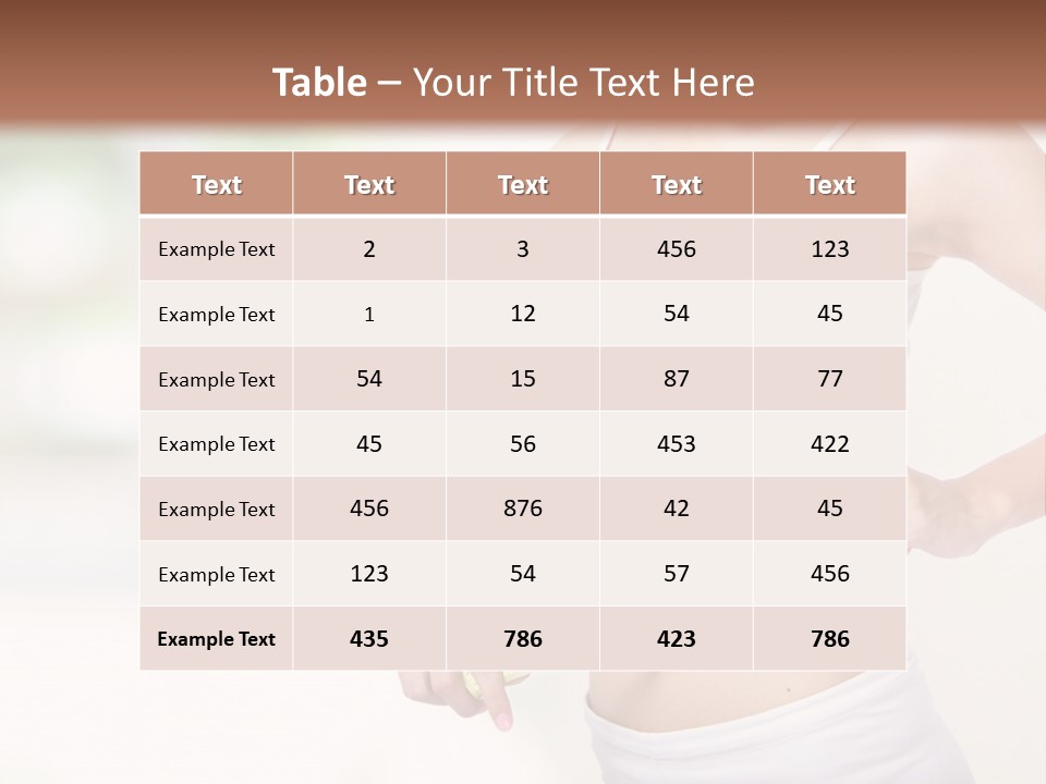 Girl Measures Her Waist PowerPoint Template