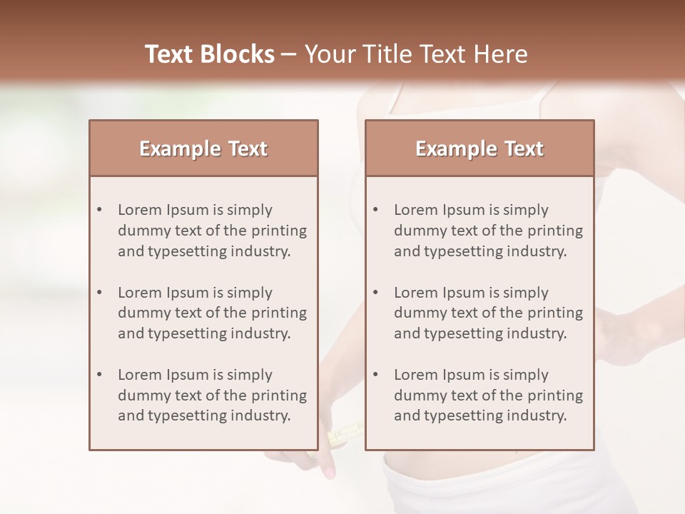 Girl Measures Her Waist PowerPoint Template