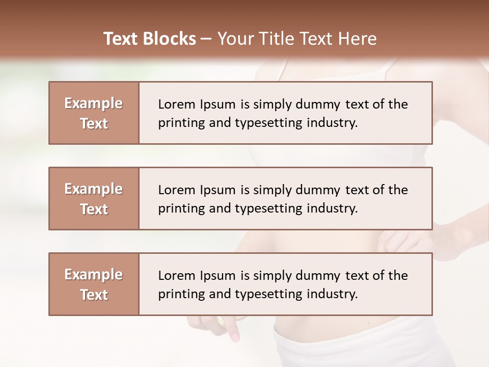 Girl Measures Her Waist PowerPoint Template
