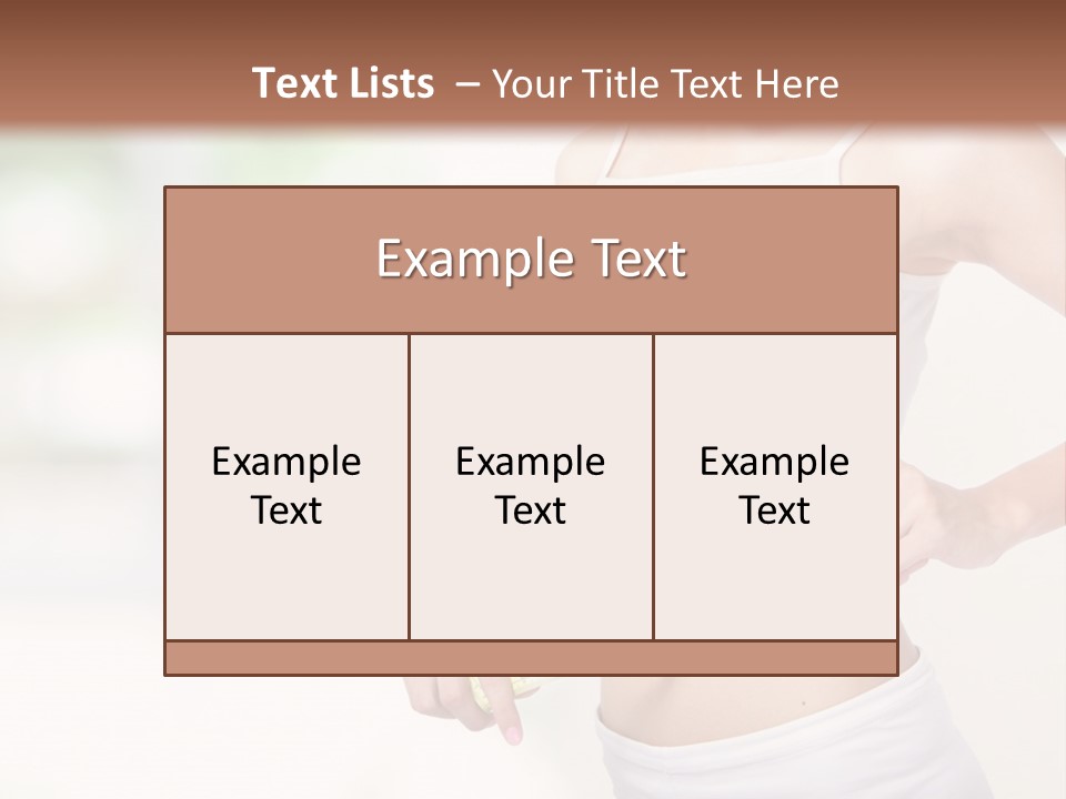 Girl Measures Her Waist PowerPoint Template