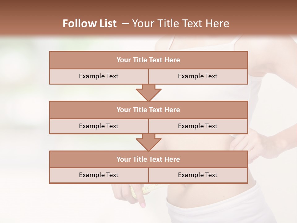 Girl Measures Her Waist PowerPoint Template