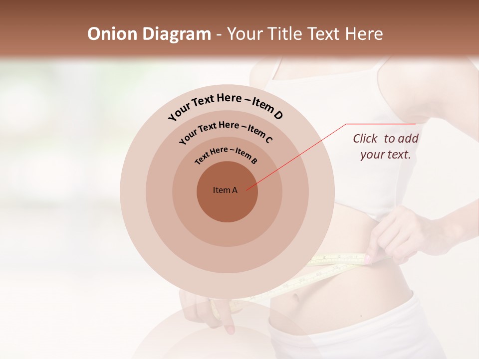 Girl Measures Her Waist PowerPoint Template