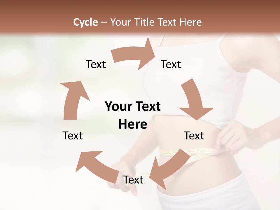 Girl Measures Her Waist PowerPoint Template