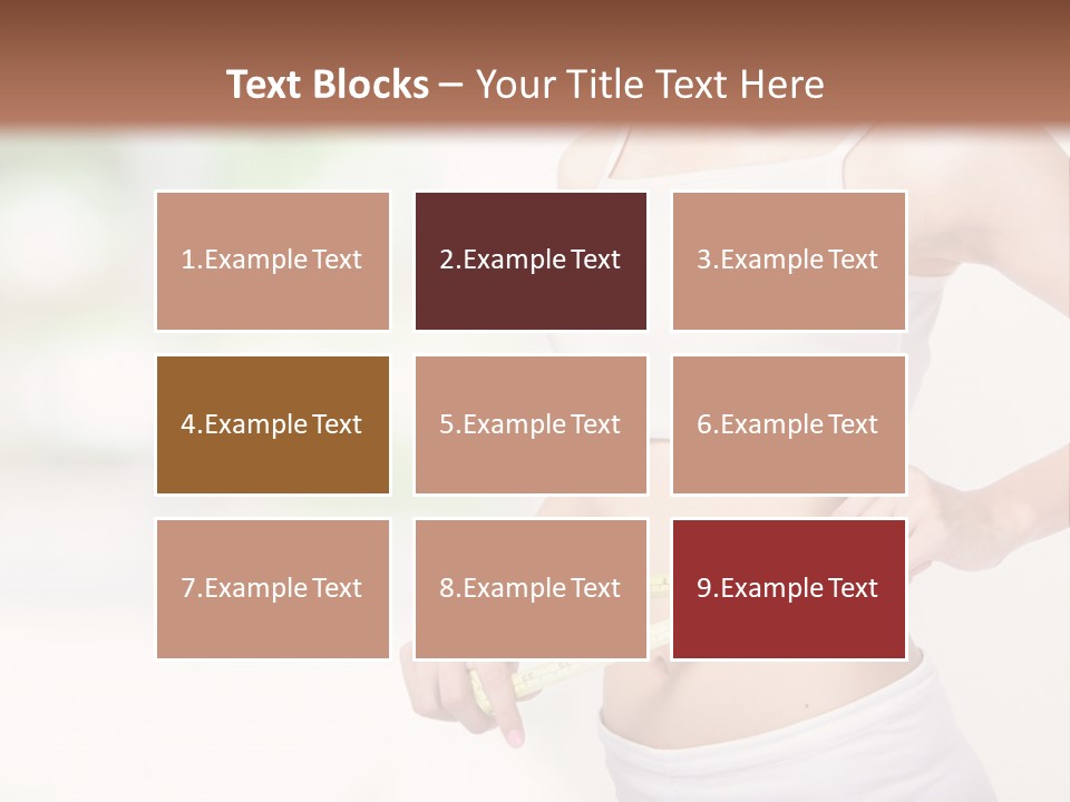 Girl Measures Her Waist PowerPoint Template