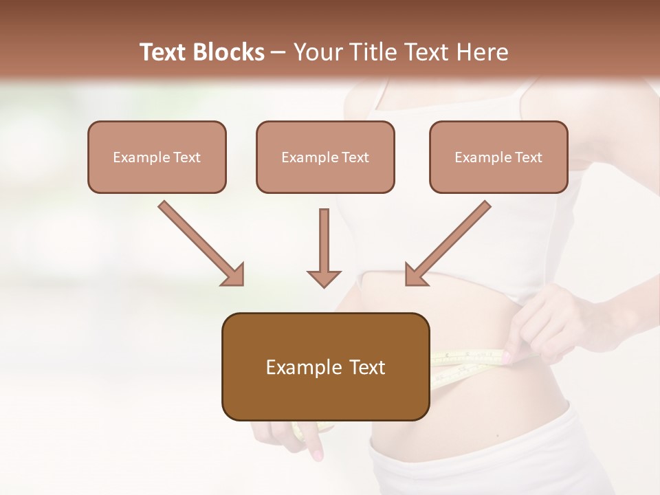 Girl Measures Her Waist PowerPoint Template