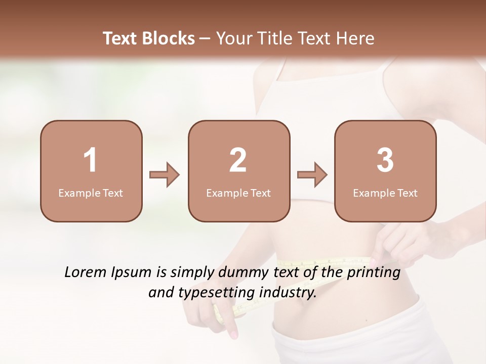 Girl Measures Her Waist PowerPoint Template