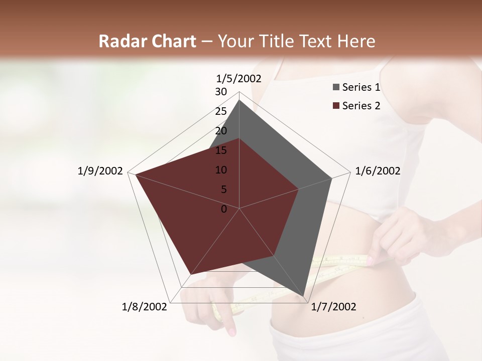 Girl Measures Her Waist PowerPoint Template