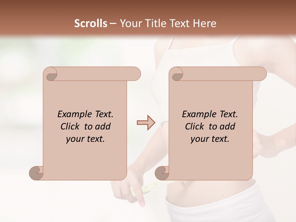 Girl Measures Her Waist PowerPoint Template