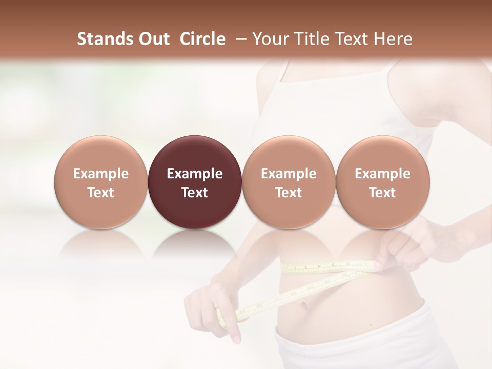 Girl Measures Her Waist PowerPoint Template