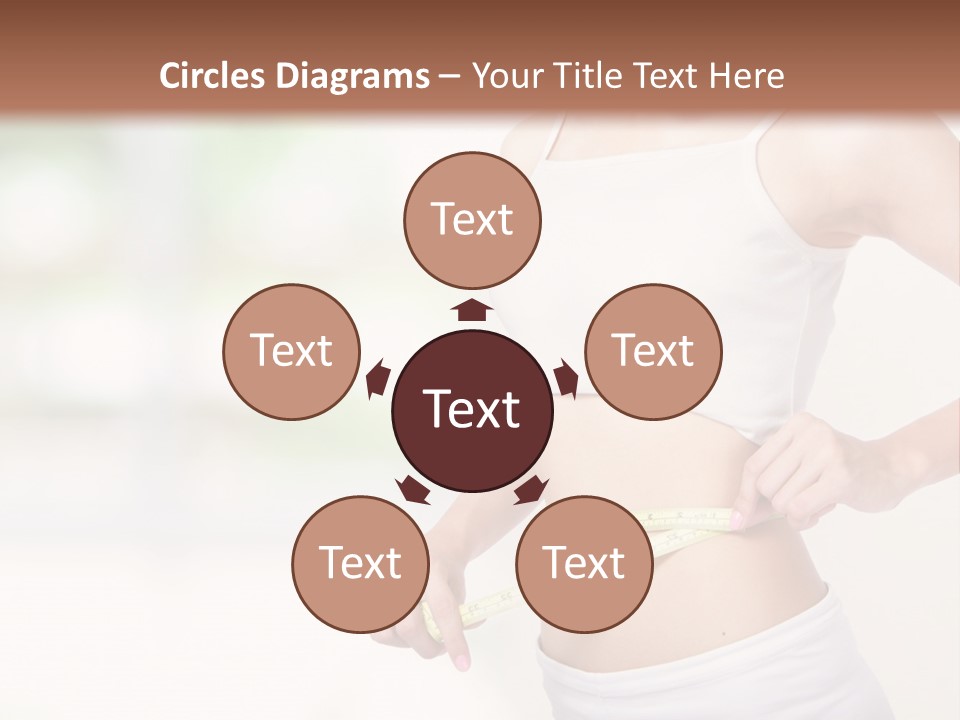 Girl Measures Her Waist PowerPoint Template