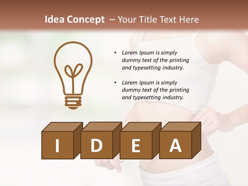 Girl Measures Her Waist PowerPoint Template