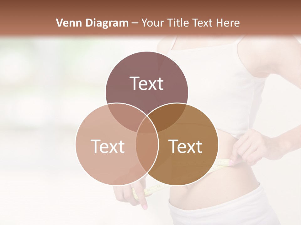 Girl Measures Her Waist PowerPoint Template