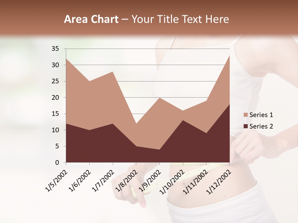 Girl Measures Her Waist PowerPoint Template