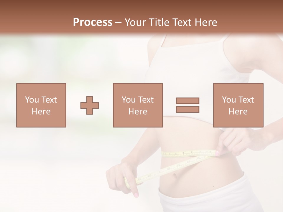 Girl Measures Her Waist PowerPoint Template