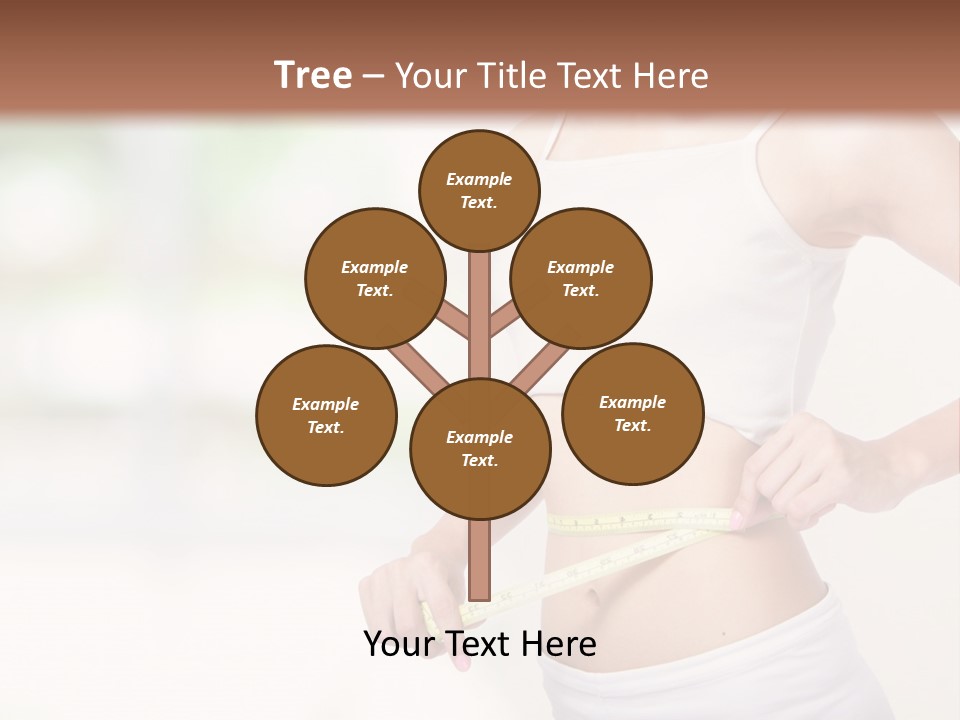 Girl Measures Her Waist PowerPoint Template