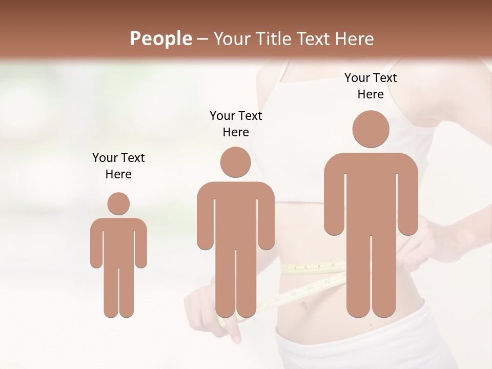 Girl Measures Her Waist PowerPoint Template