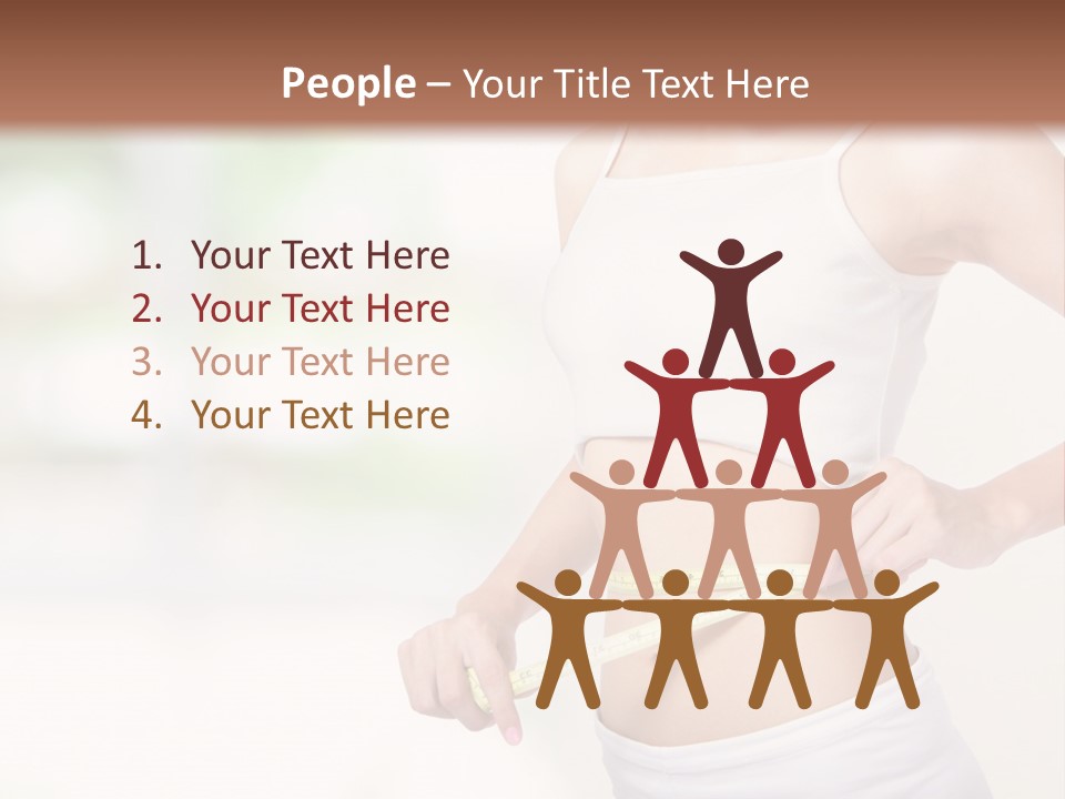 Girl Measures Her Waist PowerPoint Template