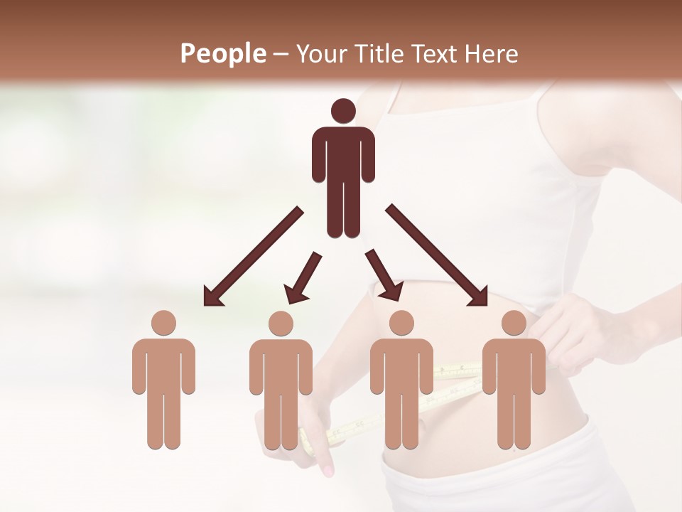 Girl Measures Her Waist PowerPoint Template