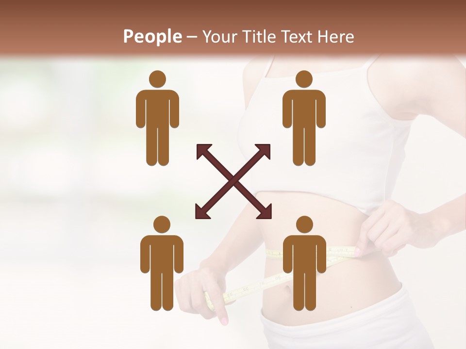 Girl Measures Her Waist PowerPoint Template